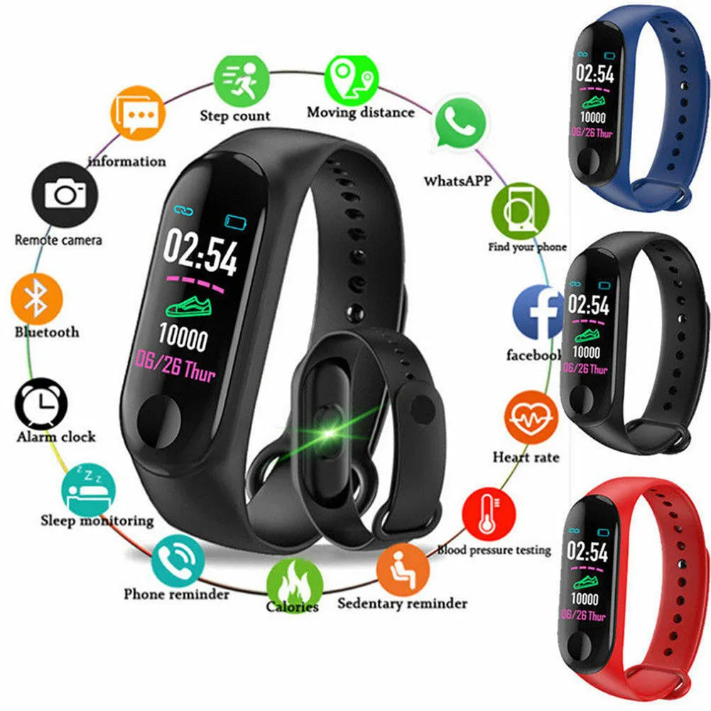 Heart Rate Monitor Smart Watch Wristband Waterproof Bracelet Sports Step Counter Health Blood Pressure Fitness Tracker SmartBand