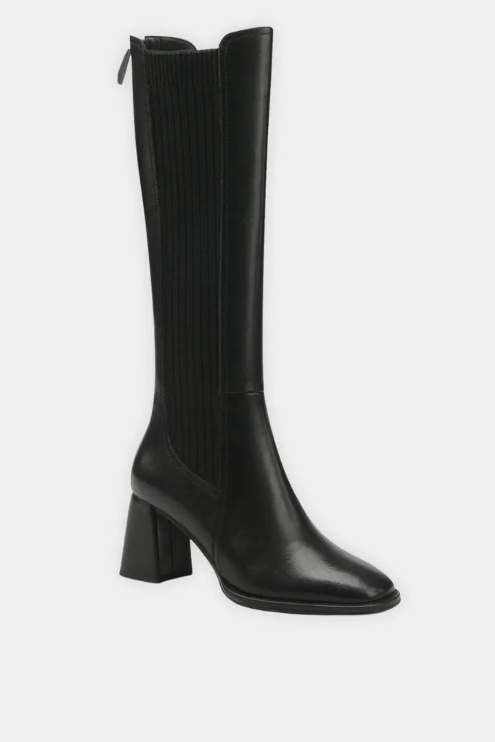 High Leather Boots Whit Zip