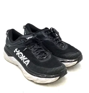 Hoka One One Women's Bondi 7 1110519 BWHT Black Athletic Shoes - Size 9