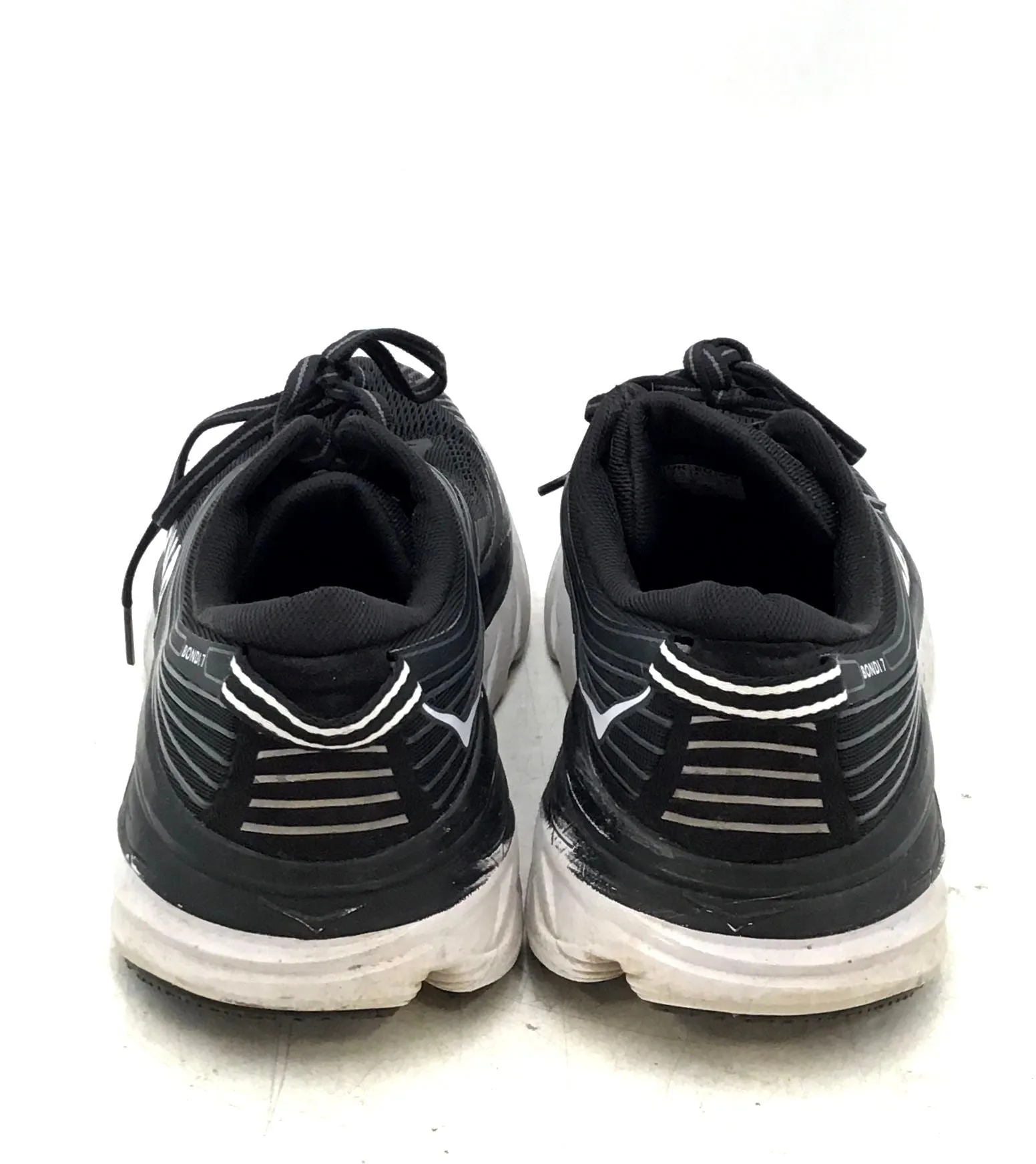 Hoka One One Women's Bondi 7 1110519 BWHT Black Athletic Shoes - Size 9
