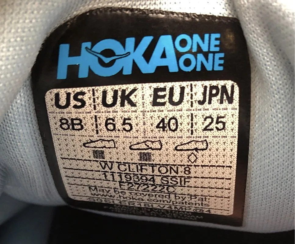 Hoka One One Women's Clifton 8 1119394 SSIF Blue Athletic Shoes - Size 8B