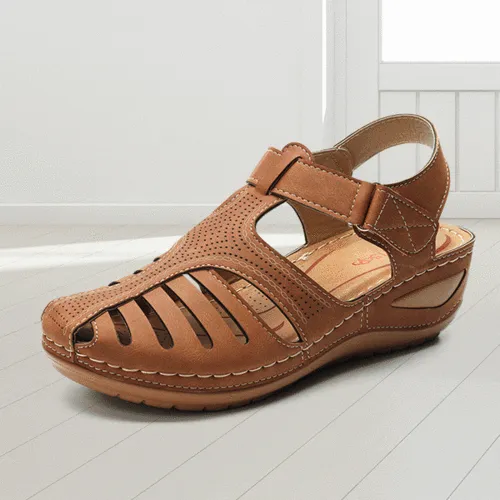 Hollow Out Hook Loop Wedges Sandals