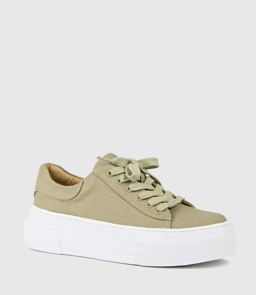 JODY Chunky Sole Canvas Sneaker in Olive