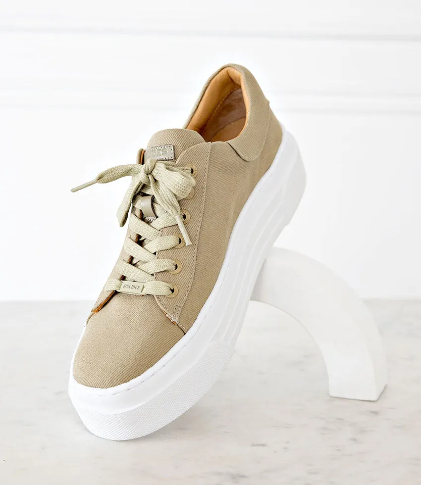 JODY Chunky Sole Canvas Sneaker in Olive