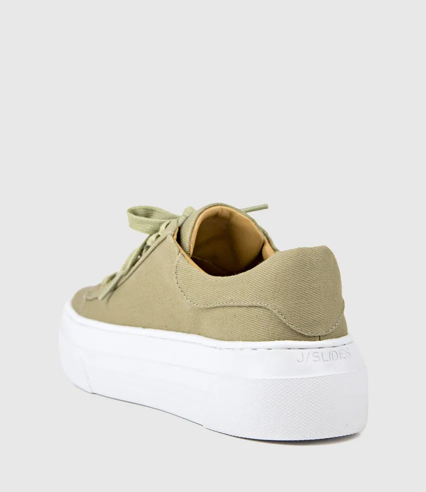 JODY Chunky Sole Canvas Sneaker in Olive