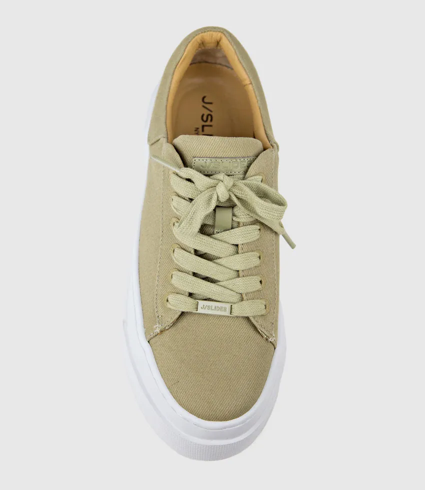 JODY Chunky Sole Canvas Sneaker in Olive