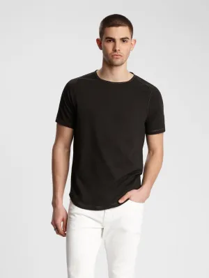 John Varvatos CONNOR S/S CREW WITH CONTRAST STITCH Black
