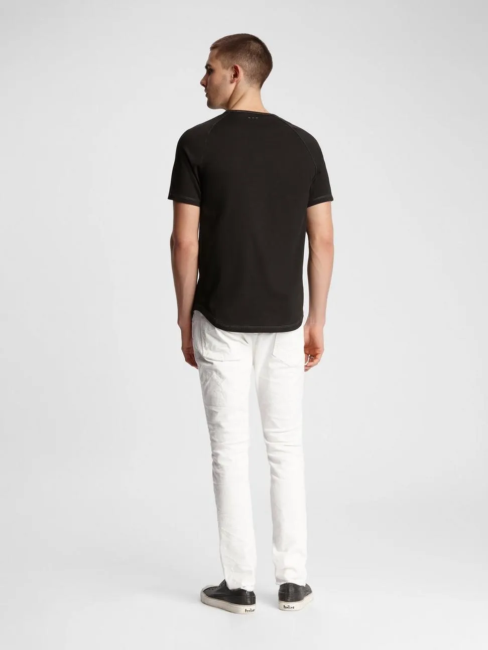 John Varvatos CONNOR S/S CREW WITH CONTRAST STITCH Black