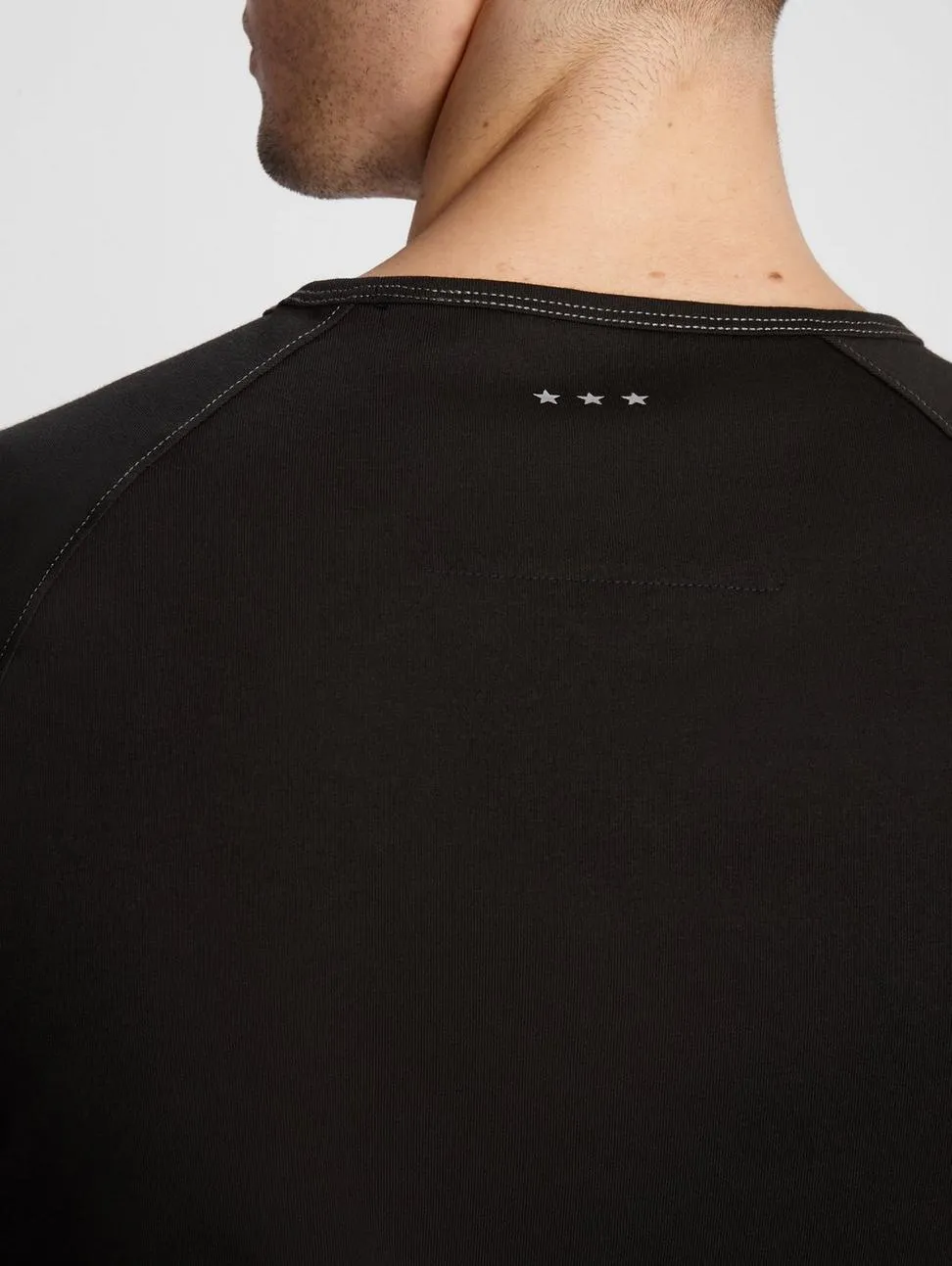 John Varvatos CONNOR S/S CREW WITH CONTRAST STITCH Black