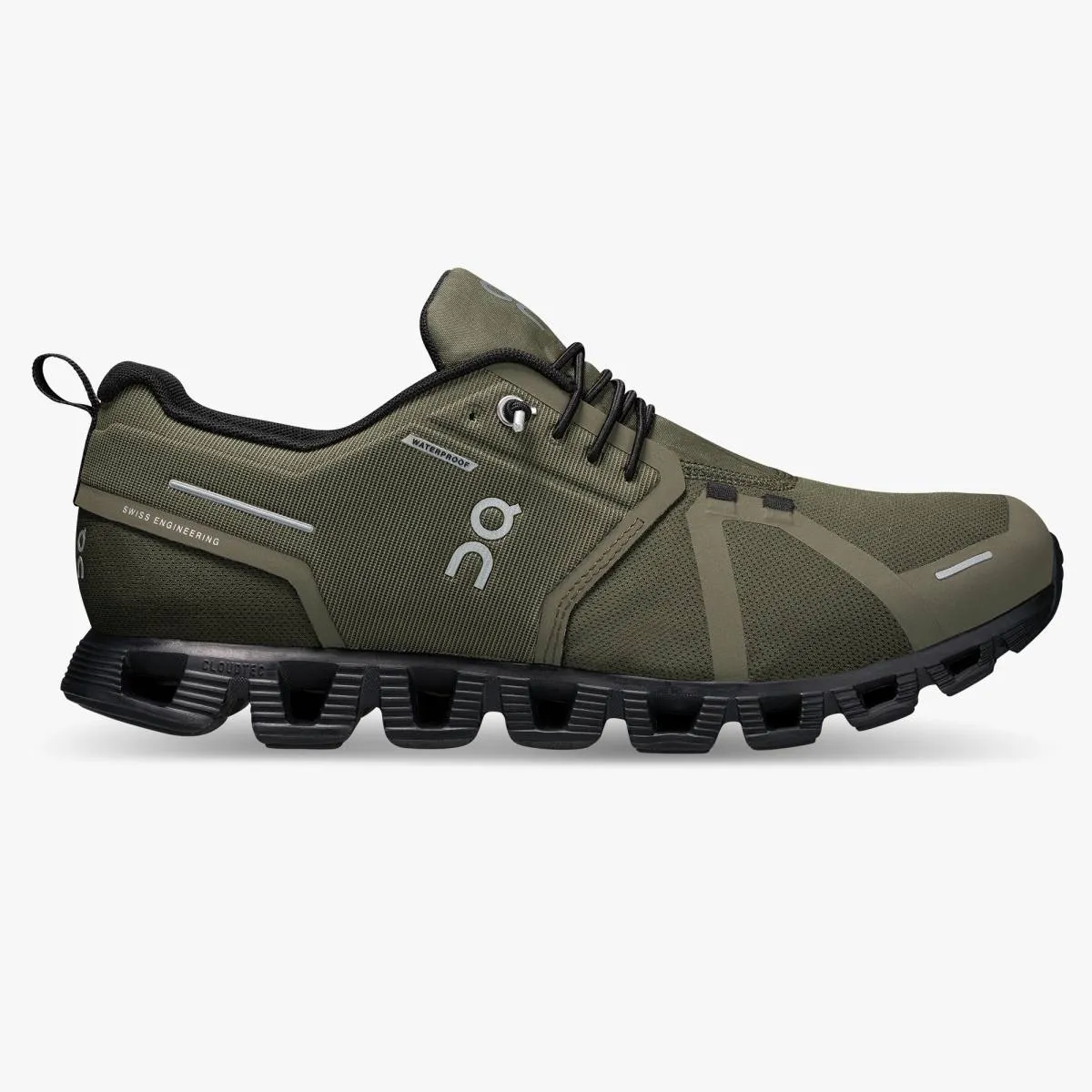 MENS ON CLOUD 5 WATERPROOF -  OLIVE/BLK
