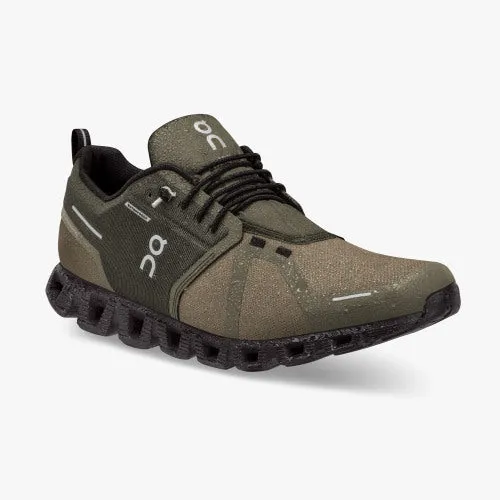 MENS ON CLOUD 5 WATERPROOF -  OLIVE/BLK