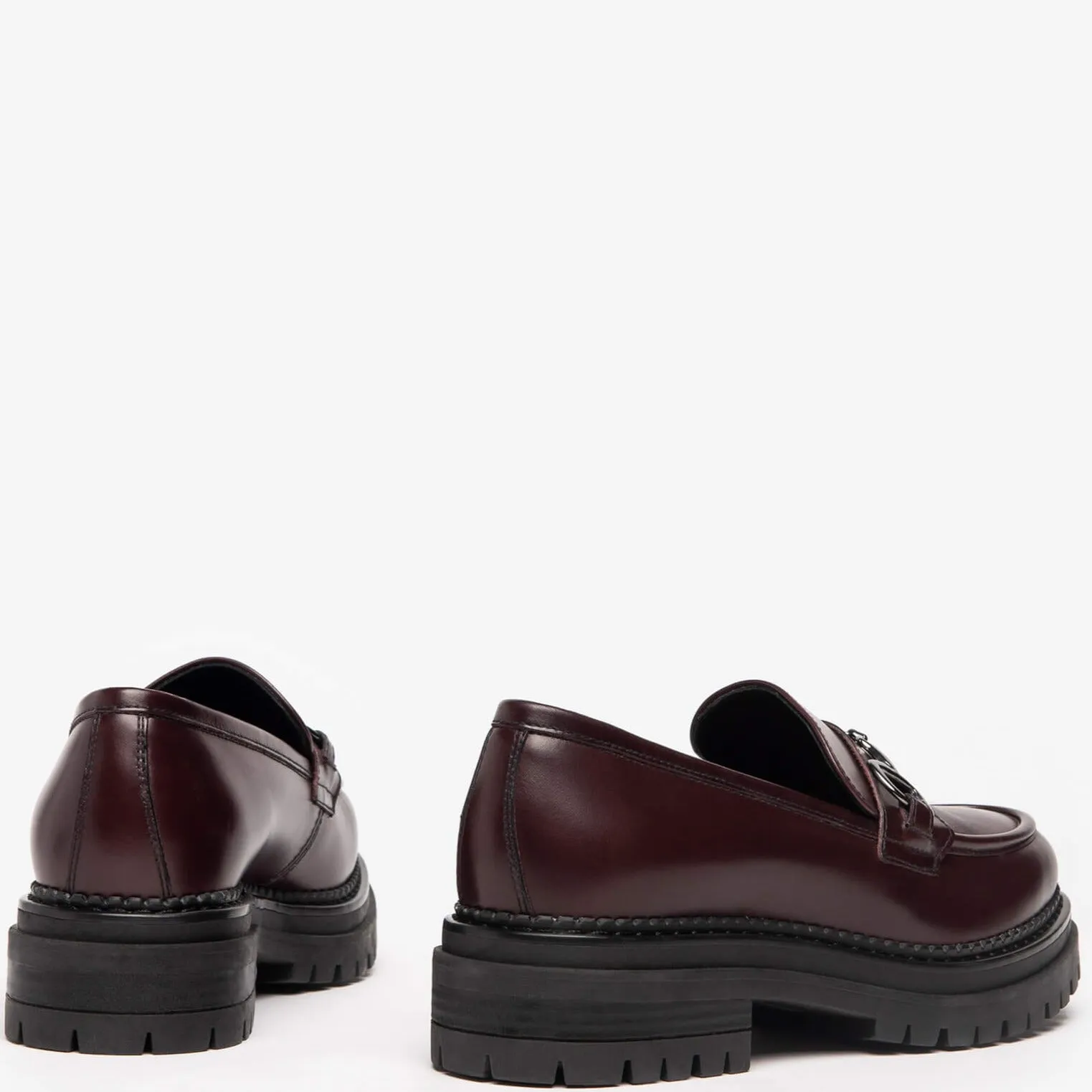 NeroGiardini Burgundy Leather Chunky Loafersy