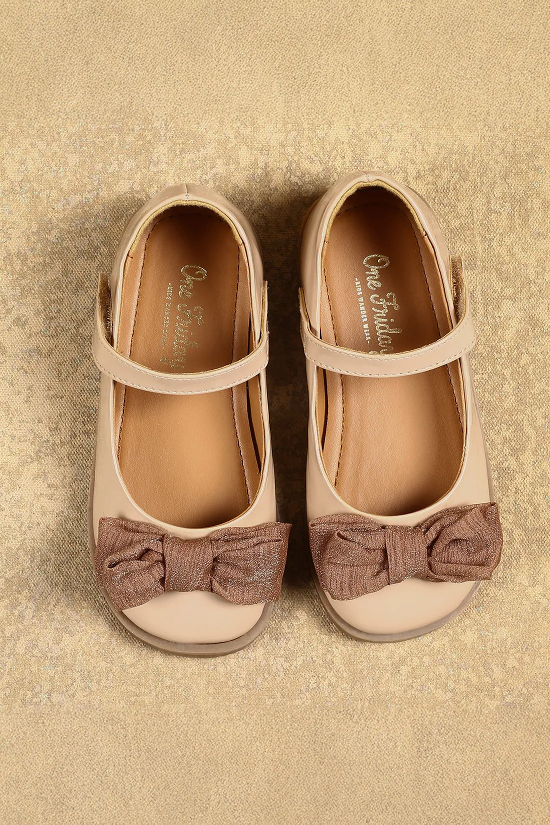 One Friday Girls Beige Party Wear Bellies