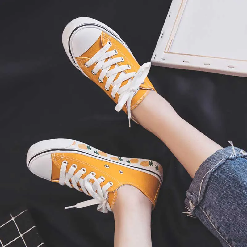 Pineapple Canvas Wild Students Casual Women's Shoes