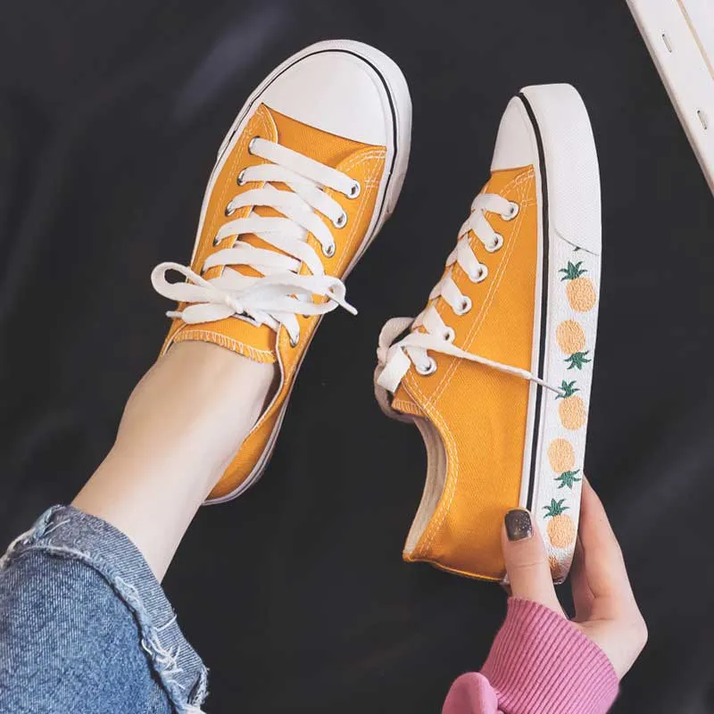 Pineapple Canvas Wild Students Casual Women's Shoes