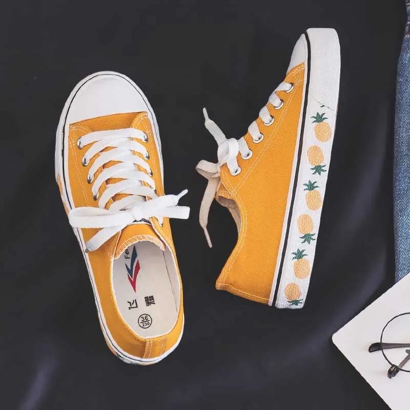 Pineapple Canvas Wild Students Casual Women's Shoes