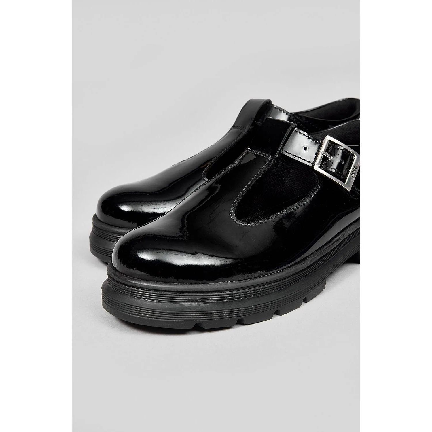 POD Womens Shoe Emilie Patent T-Bar Black Patent