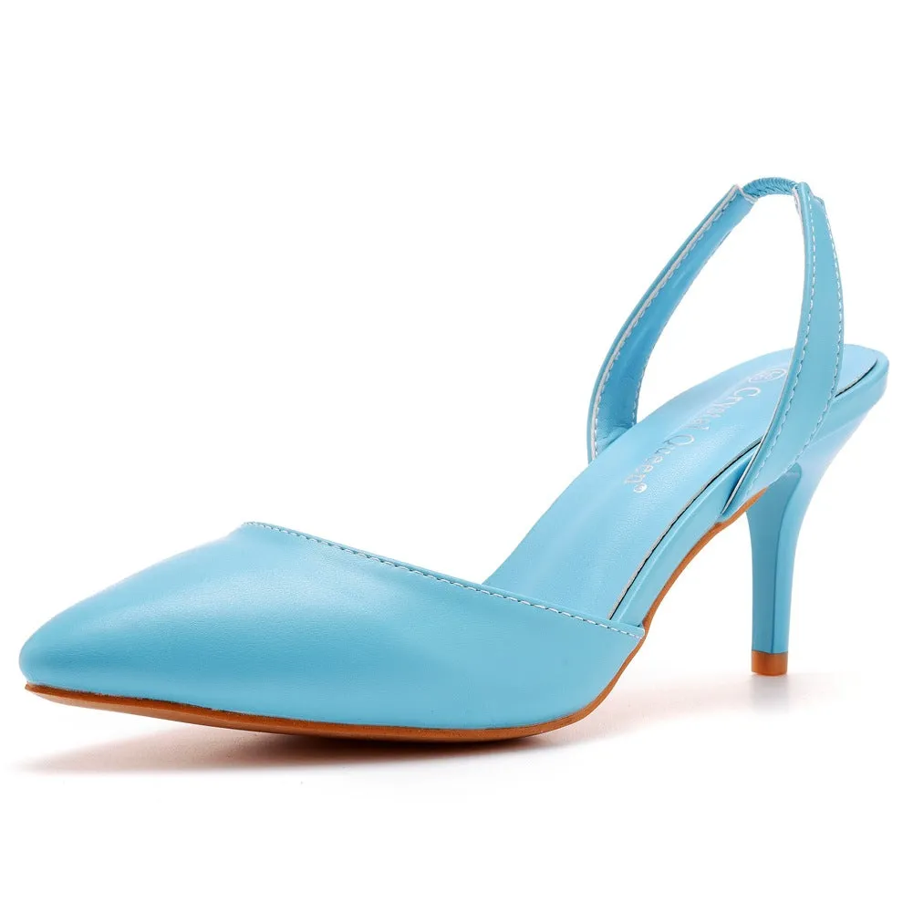 Pointed Toe Brief Elegant Slingback High Heels