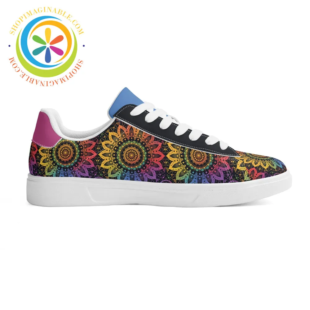 Rainbow Mandala Unisex Skateboard Shoes