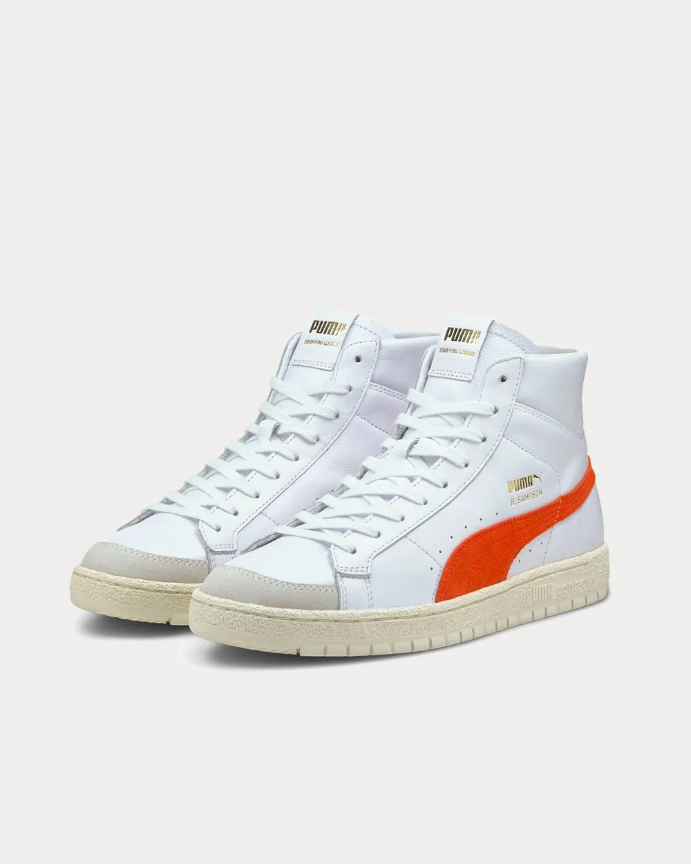 Ralph Sampson 70 Mid OG White-Tigerlily High Top Sneakers