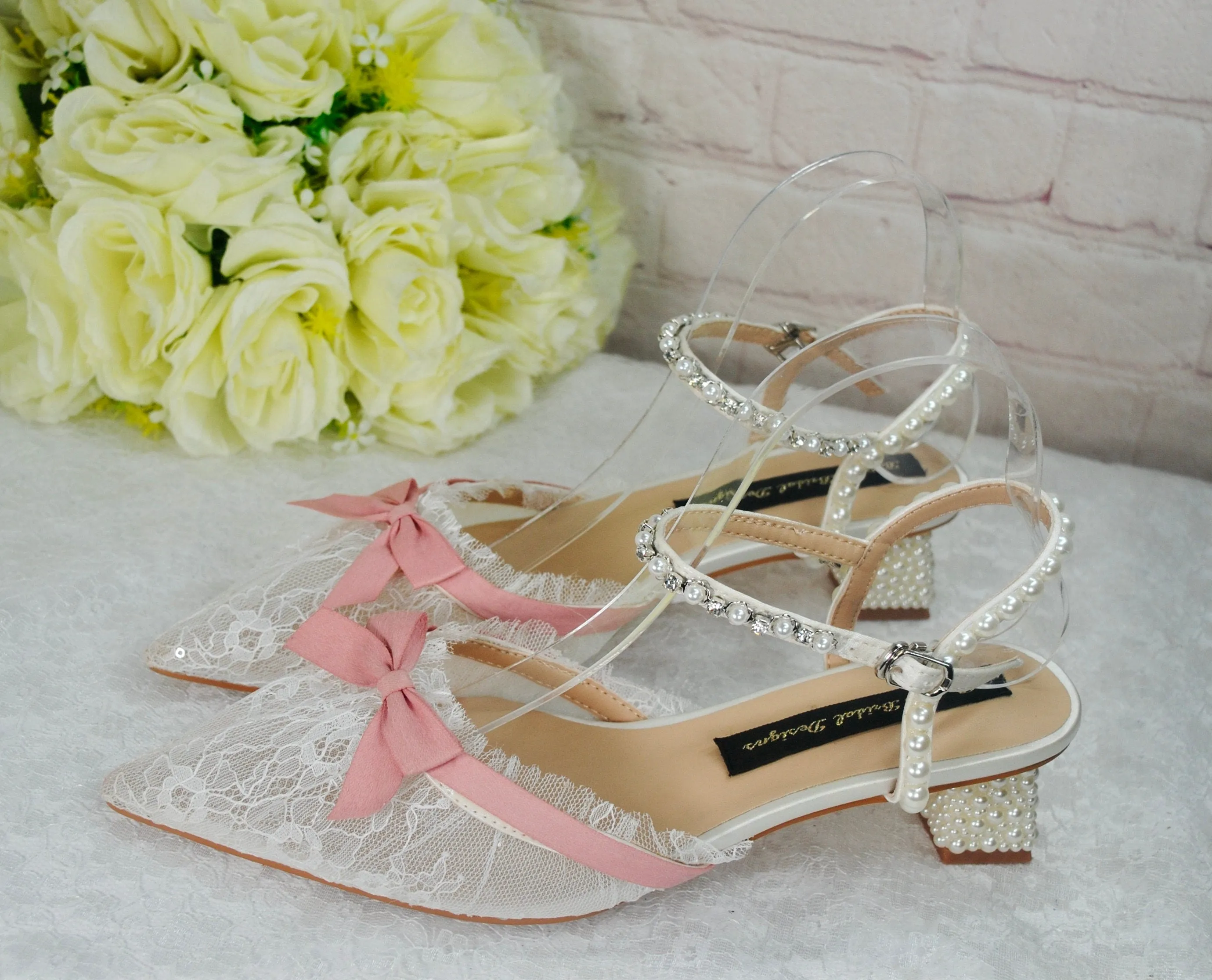 Regency Era Inspired Bridal Shoes UK6/US8.5