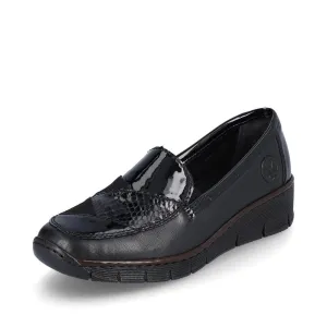 Rieker BLACK 53785-00 Slip on wedge shoe