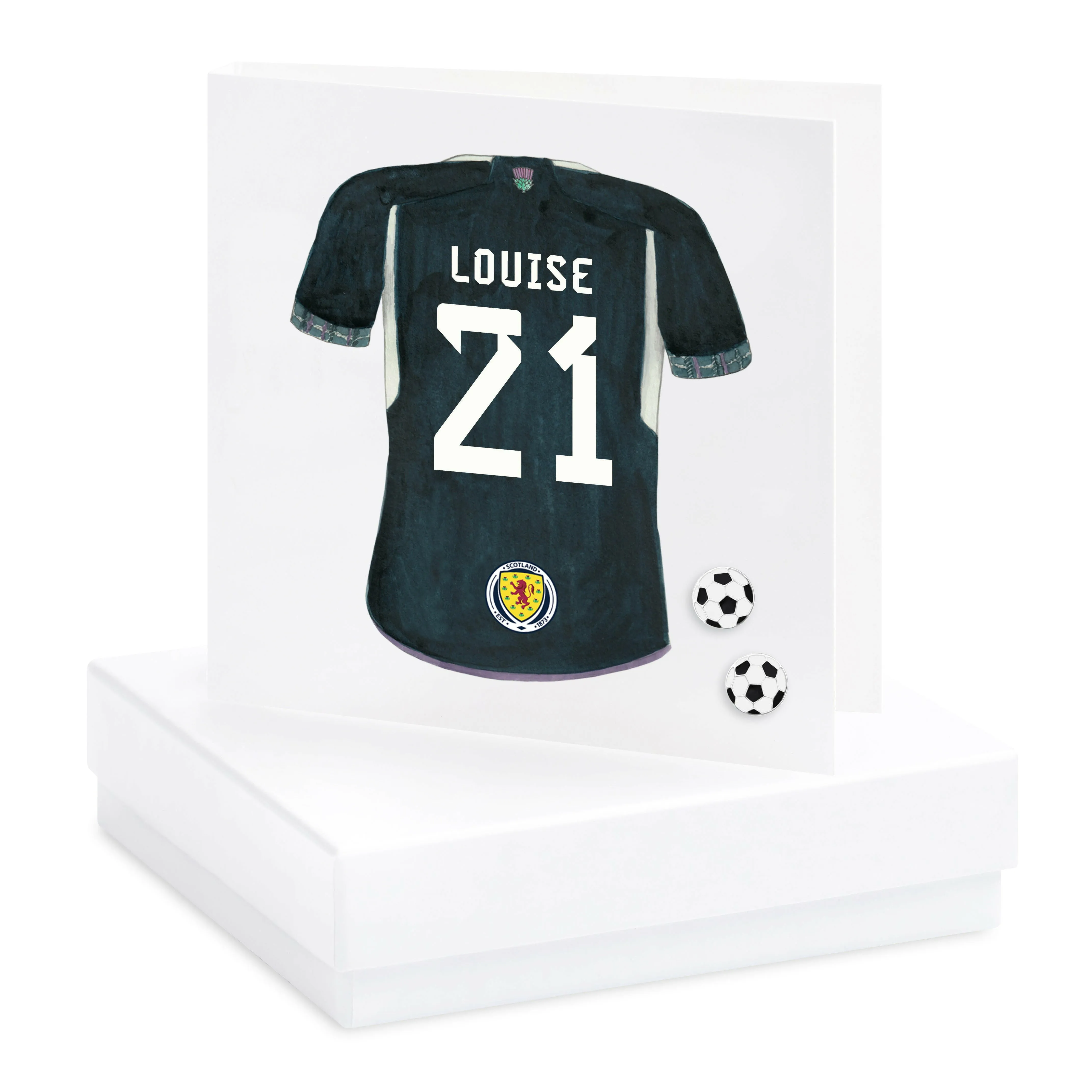 Scotland Football Shirt Personalized Silver Stud Earrings - Personalization Available