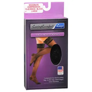 Scott Specialties Stockings Thigh-High 10-20 LCE BLACK, KPP LARGE 1 each By Scott Specialties
