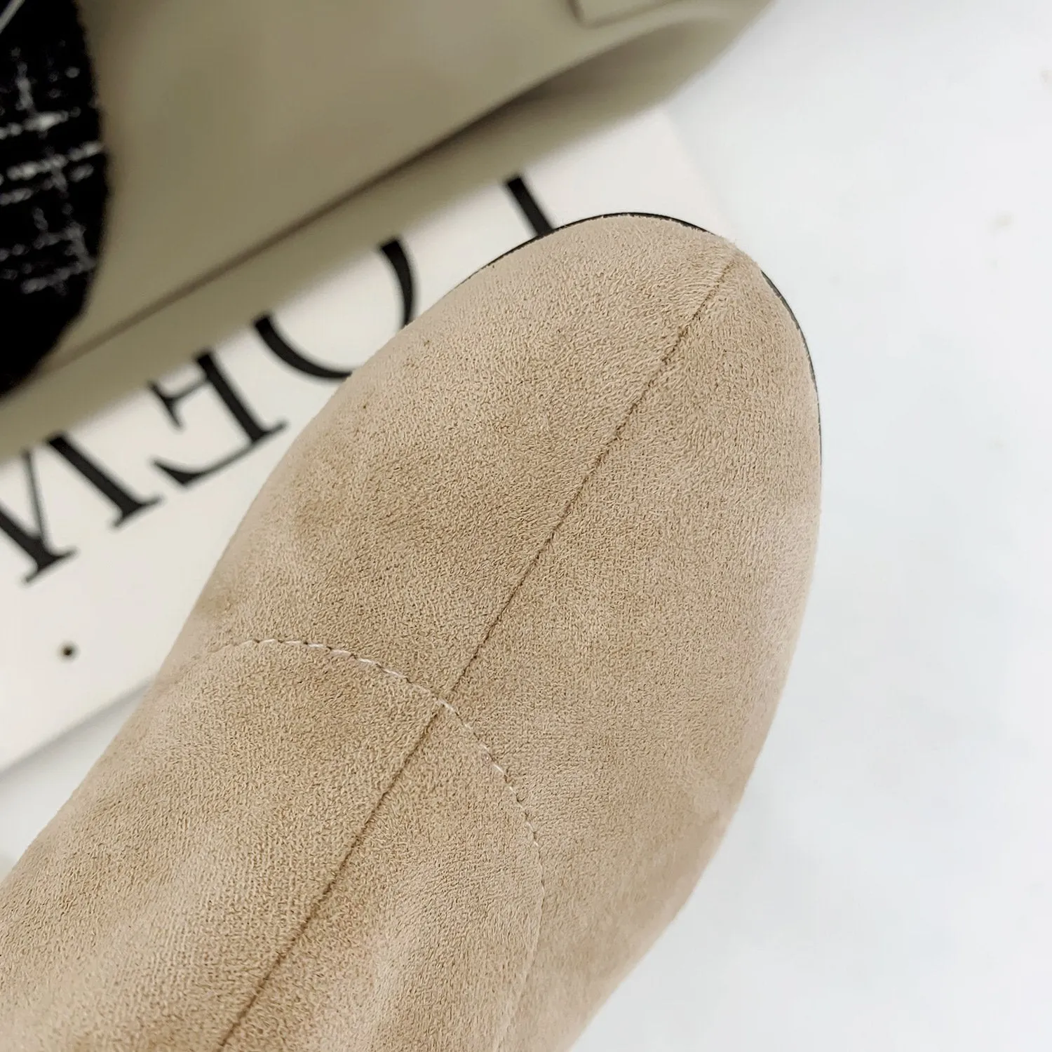 Solid color chunky heel short womens fashion boots