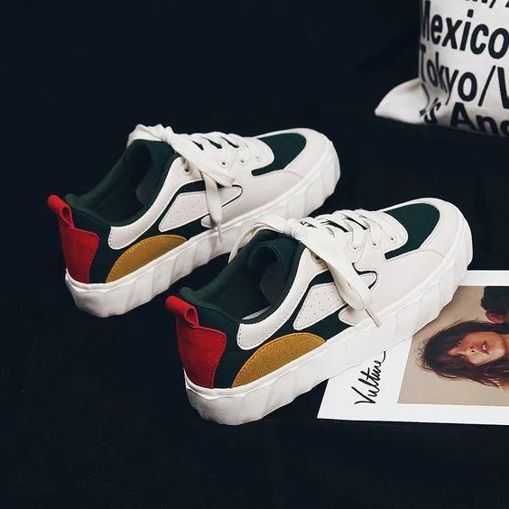 Trendy Color Block Canvas Shoes
