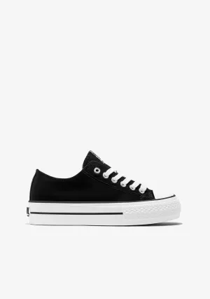 Unisex Black Basic Sneakers Canvas B&W