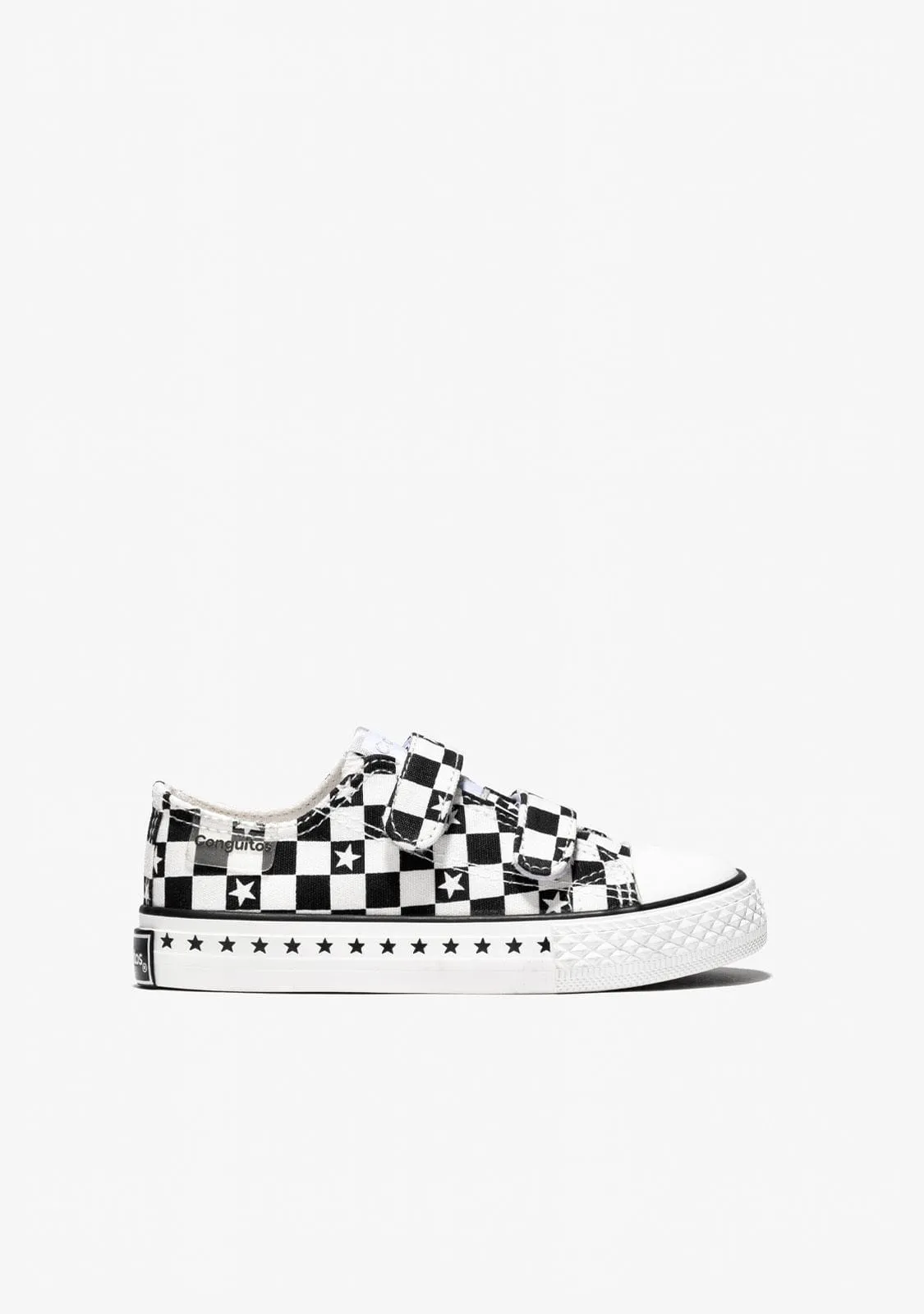 Unisex Black Squares Sneakers Canvas