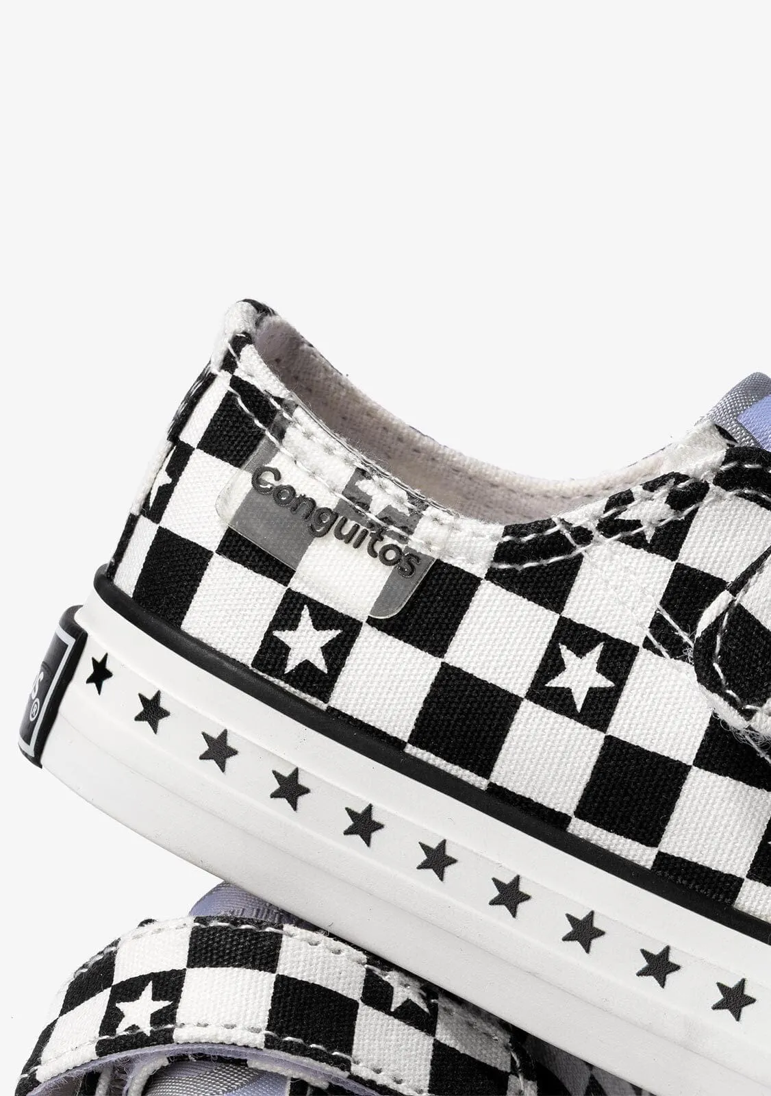 Unisex Black Squares Sneakers Canvas