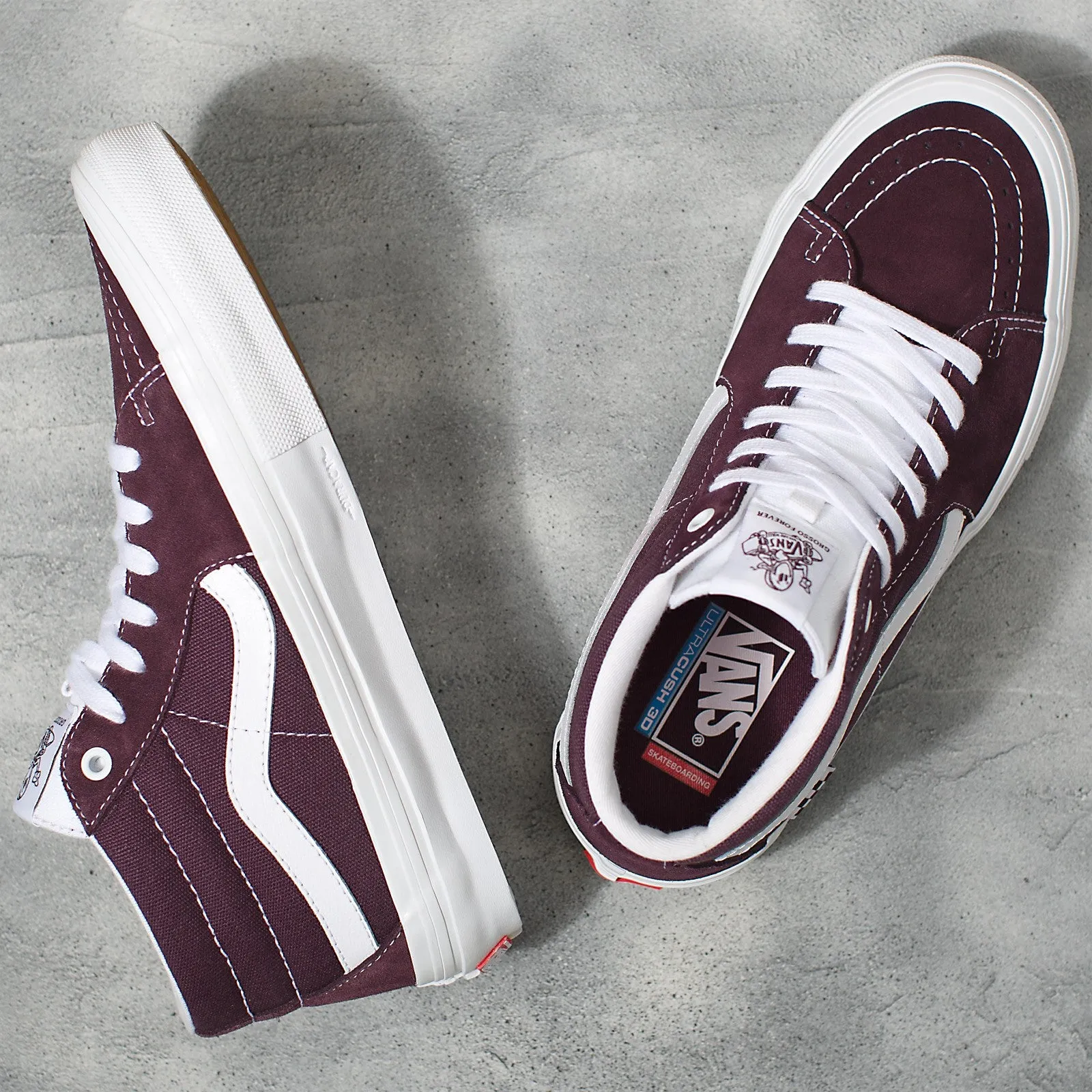 Vans Wrapped Skate Grosso Mid Skateboard Shoe - Wine