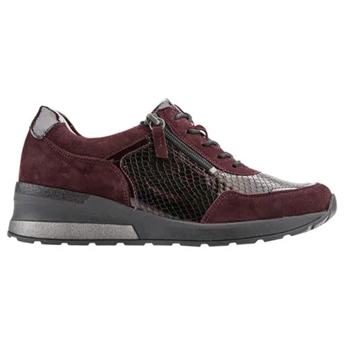 Waldlaufer Wide Fit Trainers- 939008  Burgundy