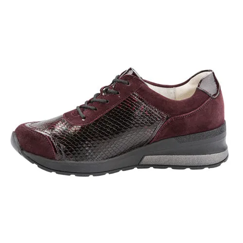 Waldlaufer Wide Fit Trainers- 939008  Burgundy