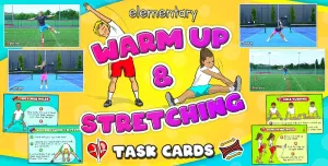 Warm & Stretching exercises - Individual tasks for PE ( printable cards)