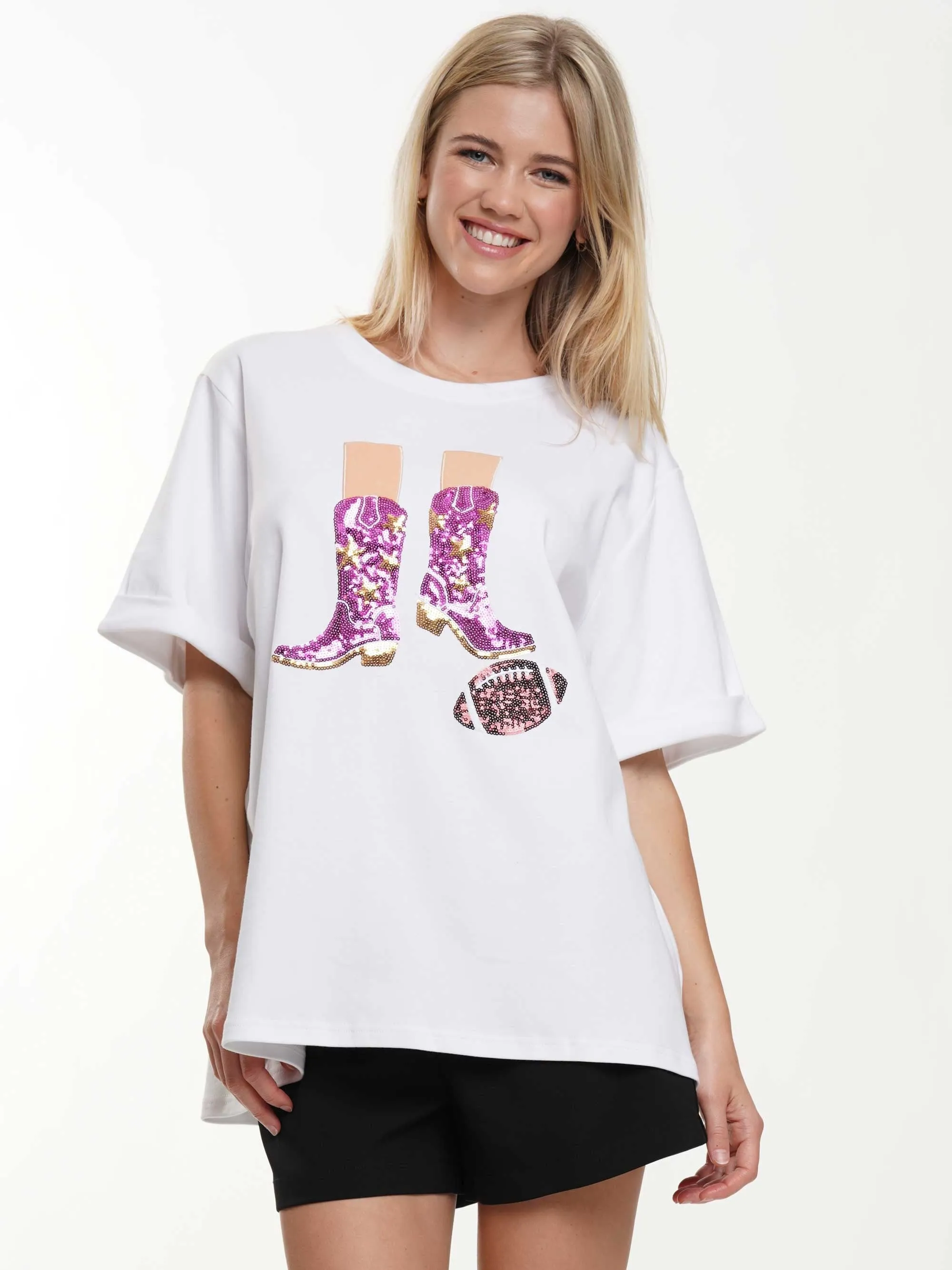 Western Boots Football Top