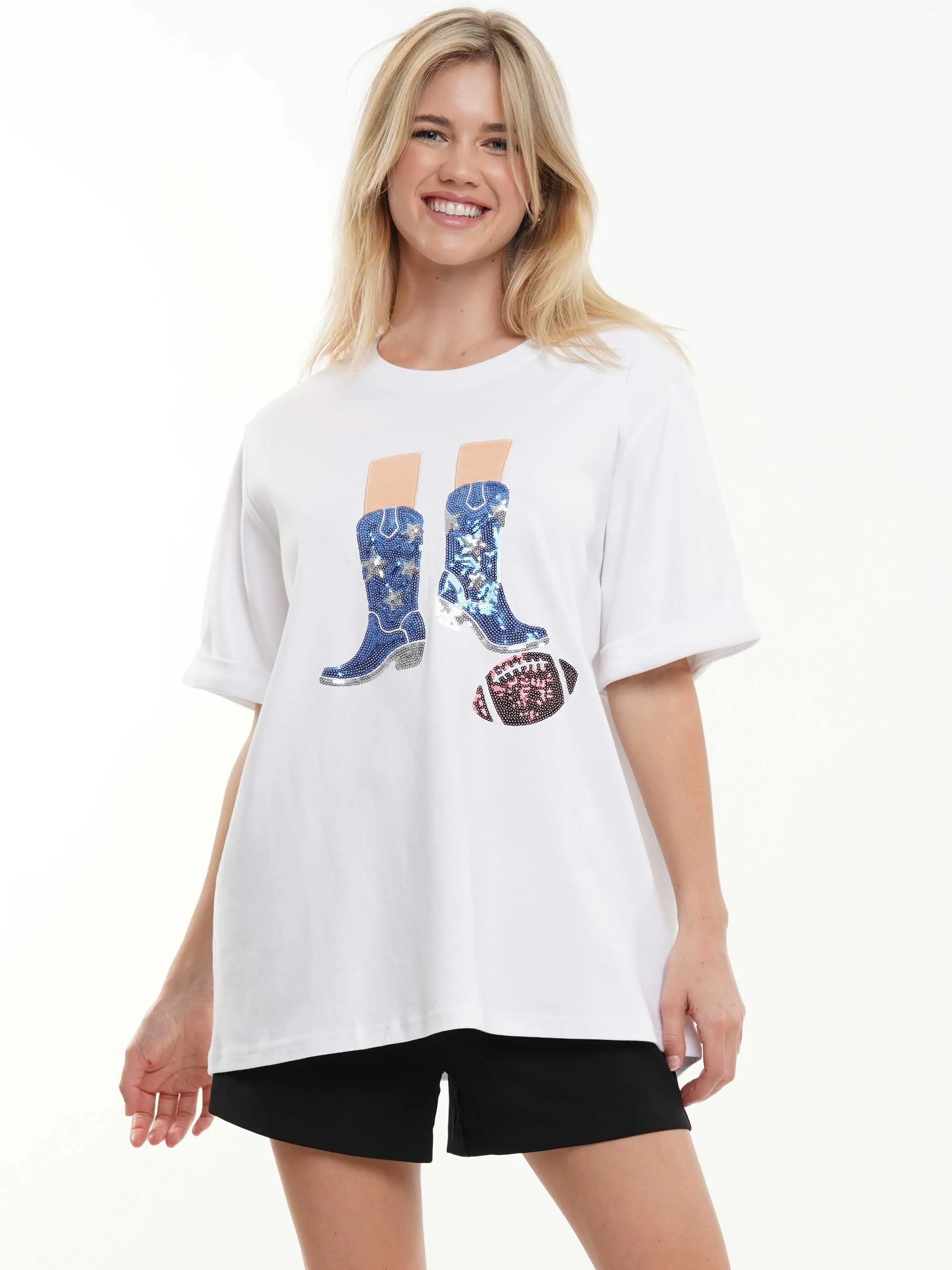 Western Boots Football Top