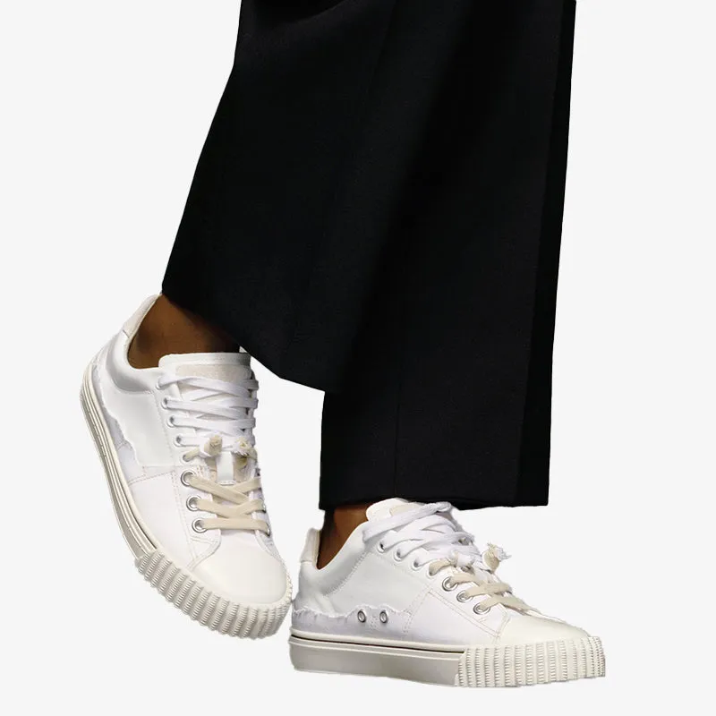 White Double Laces Creating Sneakers