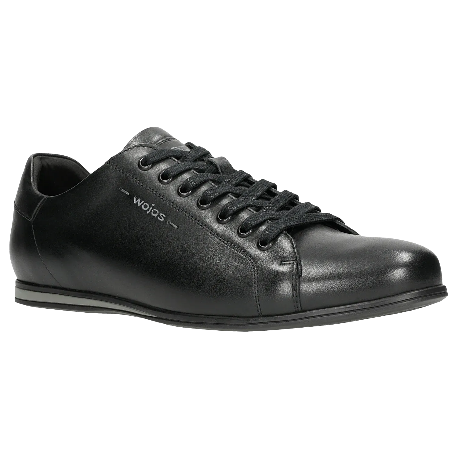 Wojas Black Leather Sneakers - Classic Style | 8071-51