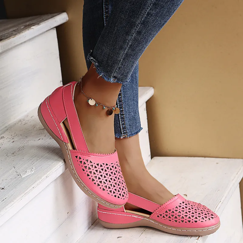 Women Casual Loafers Leatherette Closed Toe Flat Sandals