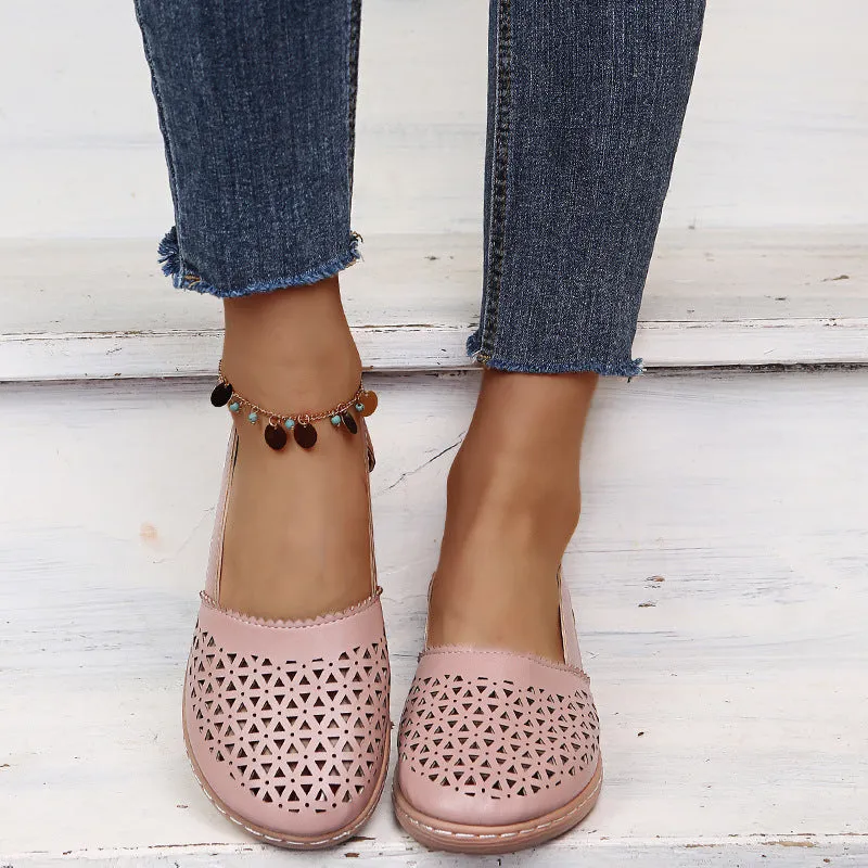 Women Casual Loafers Leatherette Closed Toe Flat Sandals