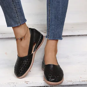 Women Casual Loafers Leatherette Closed Toe Flat Sandals