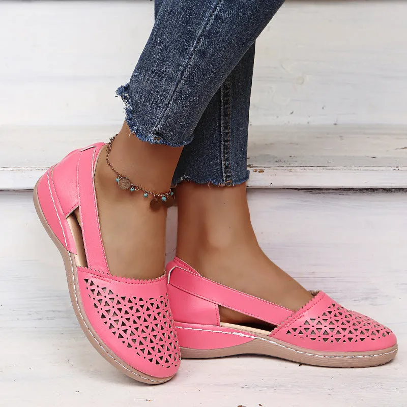 Women Casual Loafers Leatherette Closed Toe Flat Sandals
