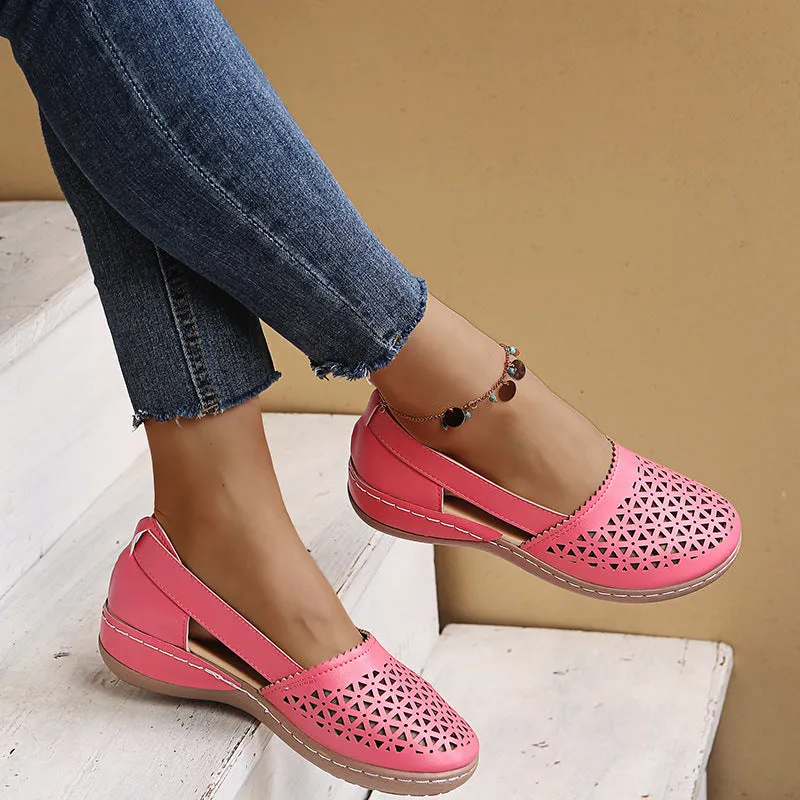 Women Casual Loafers Leatherette Closed Toe Flat Sandals