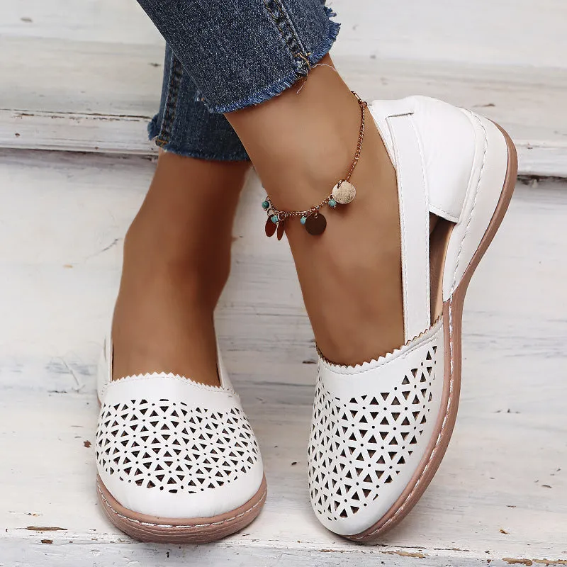 Women Casual Loafers Leatherette Closed Toe Flat Sandals