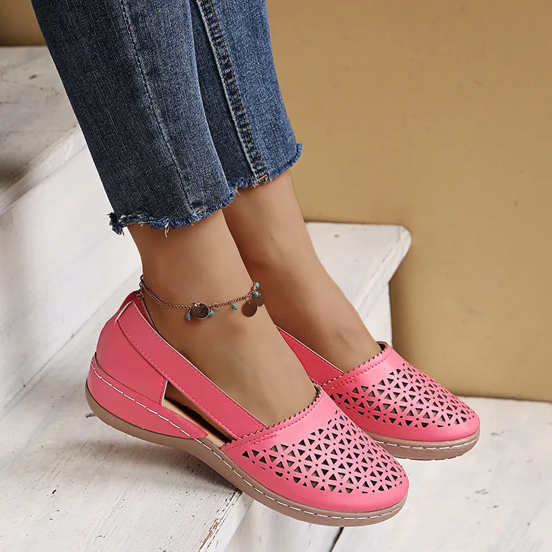 Women Casual Loafers Leatherette Closed Toe Flat Sandals