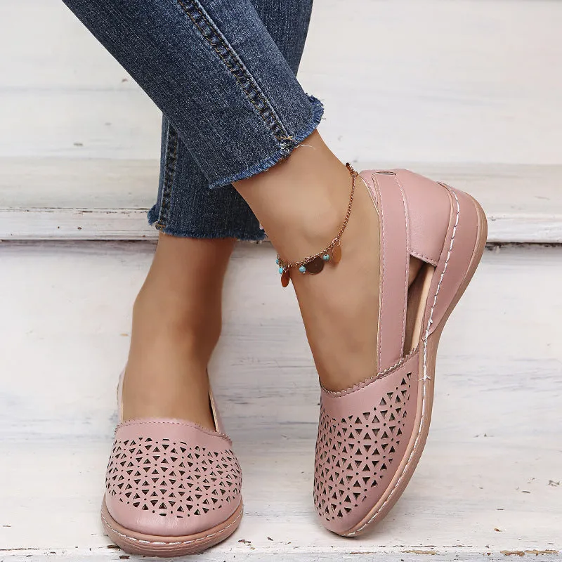 Women Casual Loafers Leatherette Closed Toe Flat Sandals