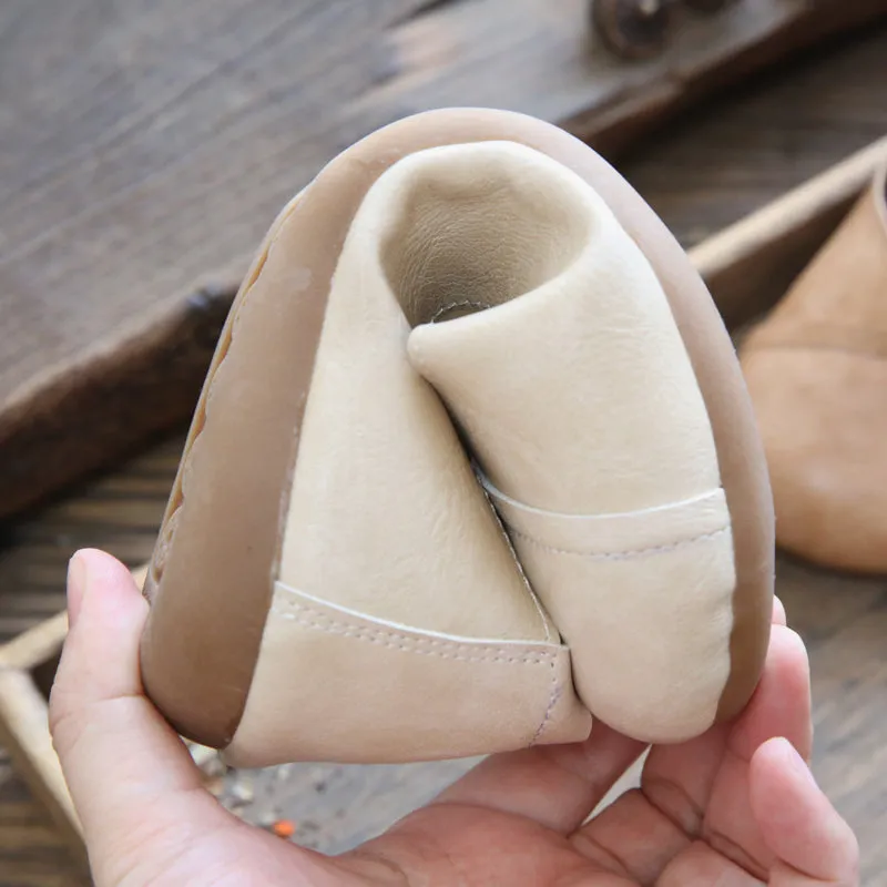 Women Retro Solid Casual Flats Shoes